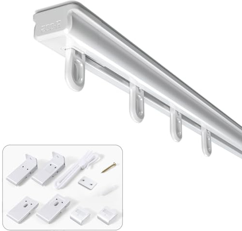 Sekey Gardinenstange Ausziehbar Gardinenschiene 1-läufig Alu-Vorhangschiene teleskopisch Vorhangstange Verstellbare Gardinenstange 140-270 cm 2 Stücks