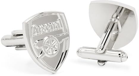 Officially Licensed Arsenal FC Official Silver Plated Crest Cufflinks in Presentation Gift Box -present for any gooners