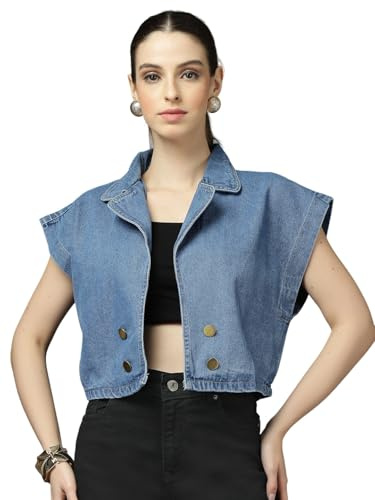 Style Quotient dam denim Shrug, Mellanblå, XL