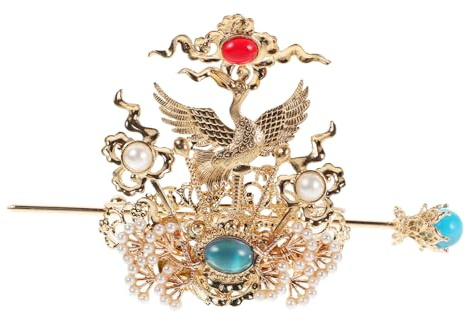VALICLUD Handgefertigter Chinesischer Haarschmuck Herren Hanfu Haarkrone mit Edelsteinlegierung Traditioneller Vintage Haarclip für Bühne Cosplay Party und Quinceanera Komfortabel und