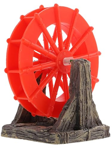 VILLFUL Wear-resistant Resin Aquarium Decor Windmill Ornament with Gear for Fish Tank Aeration, Desktop Decorative Aquarium Supply Suitable for Aquatic Decoration and Fish Tank Landscaping