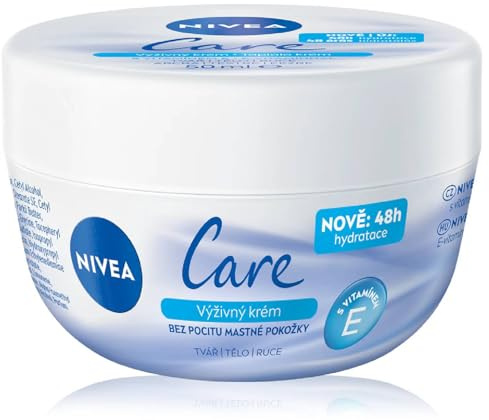 Nivea Care Intensive Pflege Creme für Körper & Gesicht, 4er Pack (4 x 50 ml), Feuchtigkeitscreme, zieht schnell ein