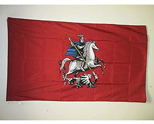 AZ FLAG Drapeau Moscou 150x90 cm Drapeau Moscovite Polyester 100D Fourreau | Usage intérieur et extérieur Drapeau décoratif Moskva coutures doubles et bords renforcés avec fourreau pour mât