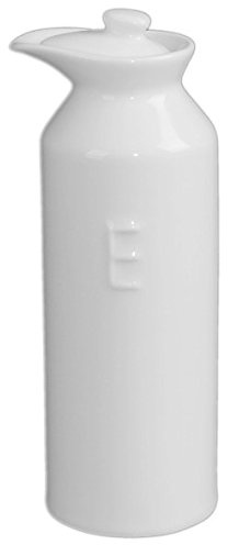 Holst Porzellan FL 102 Porzellanflasche mit Prägung E, weiß, 6 cm, 6 Einheiten