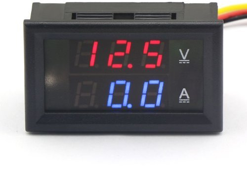 ARCELI 100174 Multímetro digital Pantalla LED doble Voltímetro DC 4.5V a 30V Amperímetro 0 a 50A Medidor de corriente de voltaje Volt Amp Panel Monitor para Auto Car Motor