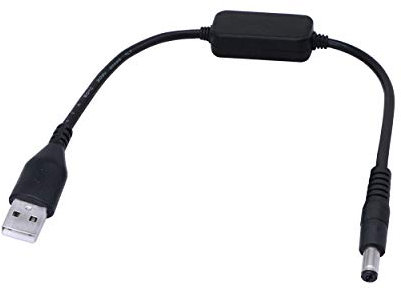 SinLoon DC 5V a 12V USB Step Up Converter Cable Cable Adaptador de Corriente con DC 5.5 x 2.1mm Jack para lámpara de Escritorio, parlantes y Otros Dispositivos de 5V (0.3)