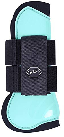 QHP Hartschalen-Gamaschen vorne innen Neopren Klettverschluss (Shetty, Ice Green)