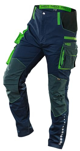 NEO TOOLS Herren Premium Arbeitshose oder Set mit Jacke Gr. XS-3XL | 3% Elasthan, Modisches Design, Knieschutztaschen und mit Cordura verstärkt