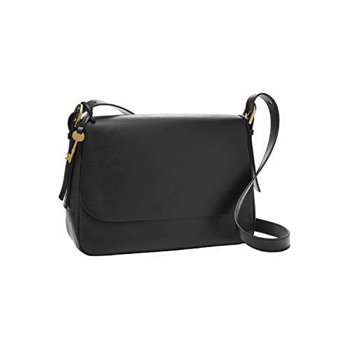 Fossil Harper Damen Leder Große Klappe Crossbody Geldbörse Handtasche für Frauen, Schwarz, Einheitsgröße