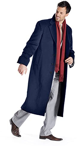 Cashmere Boutique 100% Pure Cashmere Full Length Top Coat Men– Lightweight, Soft & Warm Over Coat Men