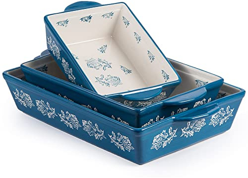 Wisenvoy Baking Dish Ceramic Lasagna Pan Casserole Dish 3-Piece Bakeware Sets Baking Dishes Baking Set Baking Dish Set