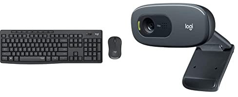 Logitech MK295 Kit Mouse E Tastiera Wireless, Tecnologia Silenttouch, Layout Italiano Qwerty, Nero & C270 Webcam HD, HD 720p/30fps, Videochiamate HD Widescreen, Nero