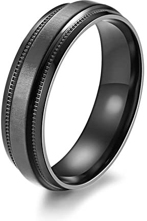 Aotiwe Vintage Ring, Freundschaftsringe Beste Freundin Einfach Schwarz Titan Größe 67 (21.3) Lustige Geschenke für Frauen