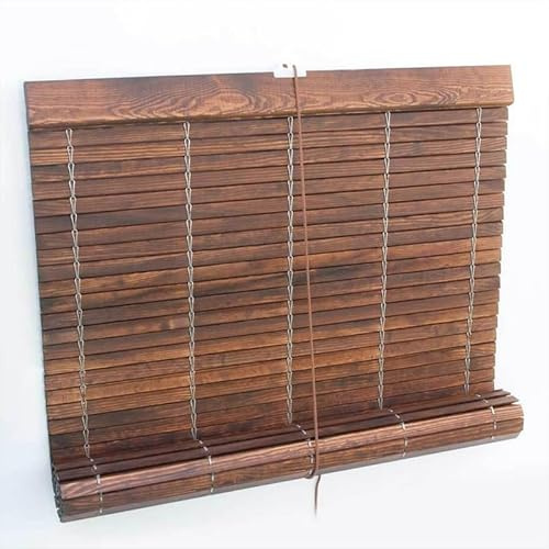 Persiana Alicantina Enrollable A Medida de Madera Nogal Barnizado | Freno y Polea Metálicos | PERTONI TENDE (Ancho 100cm x 80cm Largo)