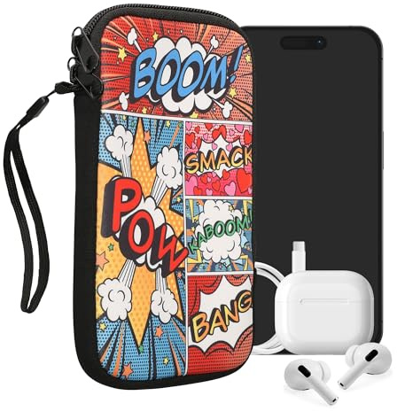 kwmobile Housse de Protection pour Smartphone XXL - 7 - Sacoche de Protection pour Téléphone Portable en Néoprène Pop Art Multicolore