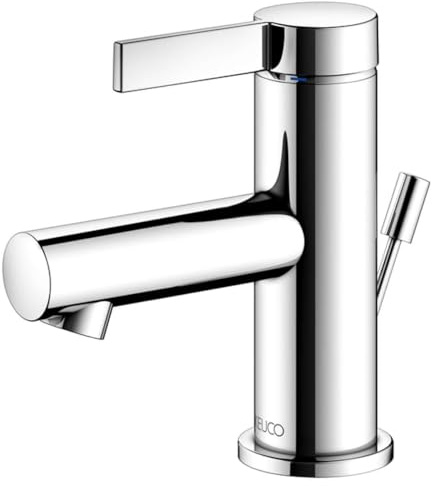 KEUCO IXMO Pure Einhebel-Waschtischmischer 60, mit Zugstangen-Ablaufgarnitur, Ausladung 90mm, 59504011000, Farbe: Verchromt