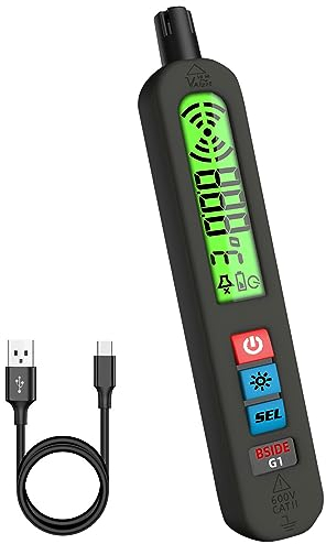 BSIDE Gas Detector Rechargeable Combustible Gas Leak Detector with Super Large LCD Visual & Buzzer & Vibration Alarm Gas Sniffer Pen Portable Multi Gas Detector for Methane Propane Home Caravan