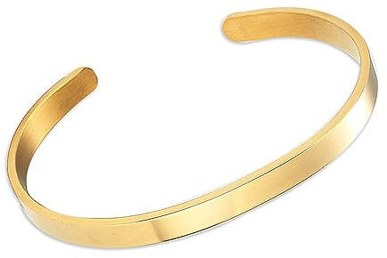 EGOINA Armband für Damen 4mm 6mm Edelstahl armband Offenes Manschette narmband Geschenk