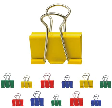 Westcott E-10716 00 - Set di 12 graffette in metallo per documenti, 4 x 19 mm, 4 x 25 mm, 4 x 32 mm, clip di carta stabili e riutilizzabili, morsetti per ufficio e casa