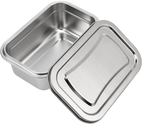 AUTSUPPL Contenitore Per Gelato Acciaio Inossidabile Con Coperchio Scatola Multi-funzione Per Congelatore Per Yogurt E Dessert Contenitore Ermetico Per Frigorifero E Cucina