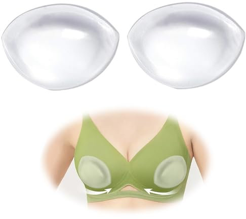 Silicone Bra Inserts Push Up for A/B Cups, Soft Breast Enhancers Bra Pads Inserts for Even and Lift Your Boobs Waterproof Bikini Pads Reusable Chicken Fillets Bra Inserts for Women and Girls
