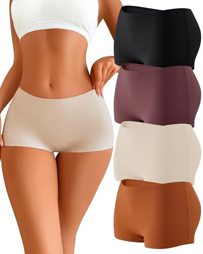 READY TO LOVE Boxer Femme Shorty Femme Invisible Culotte Couture sans Couture Invisible Boxers Short Slip Culottes et Slips Lot sous Vetements Feminins
