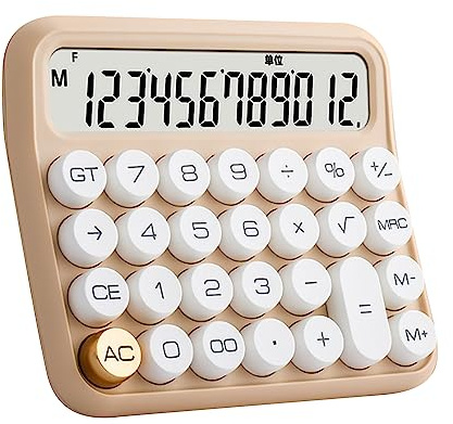 Großer Taschenrechner, 12-stelliger Taschenrechner, Großes LCD-Display, Große Tasten, Standardmäßiger Mechanischer Schalter, Taschenrechner, Bürorechner, Tischrechner für Büro,