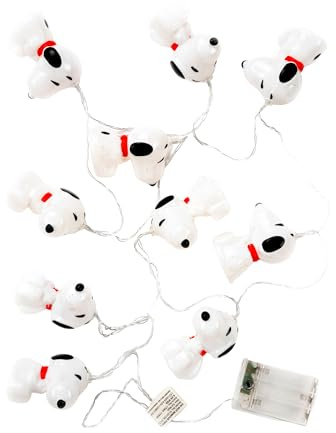 United Labels The Peanuts Snoopy Lichterkette 2 m 10 LEDs, warmweiß, innen, batteriebetrieben, USB-C Anschluss, LED Lichterkette innen für Wohnzimmer und Kinderzimmer