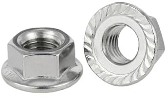 Ayztantine Flansch Sechskantmutter Sechskant-Sechskant-Flanschmuttern, selbstsichernde Mutter aus Edelstahl 304, 1/4-20, 5/16-18, 3/8-16, 1/2-13(White)