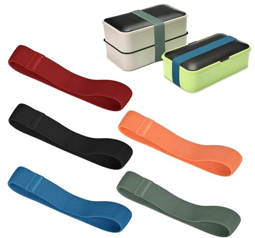 Wuzdy 5 Stück Lunchbox Band Bento Box Gurt für Zuhause Schule Camping Box | Lunchboxen Gummiband Ersatz für Bento-Box-Band Gummiband Brotdose Befestigungsgurte für Bento-Boxen Bento Boxen zubehör
