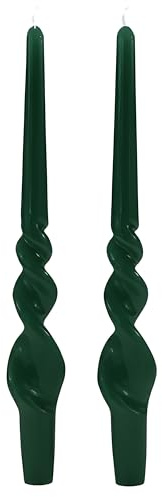Cereria Di Giorgio - 4 Candele Voluta - Ø 2.2 cm h. 30 cm - Verde Scuro