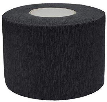 1 rouleau de papier jetable pour coiffeur - Noir - Collier en papier extensible professionnel pour salon de coiffure