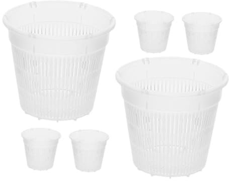 MOBUTOFU Macetas de Plástico PP para Orquídeas y Plantas, 6 Unidades, Buena Circulación de Aire y Fácil Limpieza, Ideales para Decoración Hogar