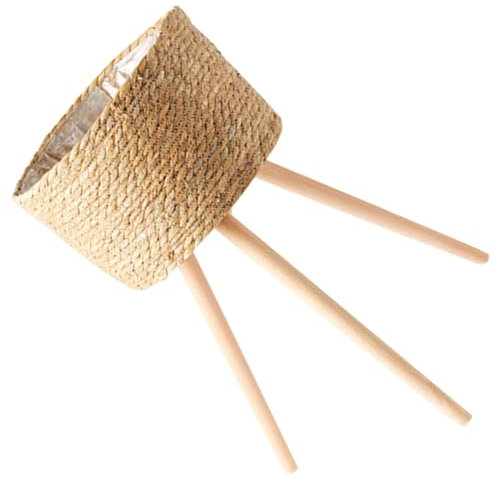 Toyvian Geflochtener Blumentopfständer Aus Holz Blumenkorb Für Innenbereich Pflanzenständer Für Balkon Gartenarbeit Wohnzimmer Büro