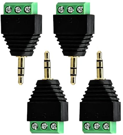 Uitndvyte 4pcs 3.5mm 3 poli maschio a 3 terminali a vite femmina convertitore adattatore stereo per case sistemi audio e attrezzature da studio