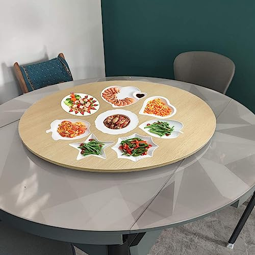 Plateau tournant rond en bois – Plateau de service 6 couleurs pour table de salle à manger, silencieux et facile à partager, parfait pour les fêtes, les banquets et les invités
