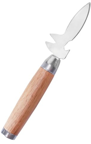 Healifty Coltello in Acciaio Resistente Per Ostriche e Frutti Di Mare Manico in Legno Antiscivolo Apri Ostriche Portatile Per Uso Domestico e Cucina