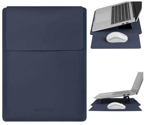 HoYiXi Custodia con Supporto per laptop da 13.3/13.6 pollici, Compatibile con iPad Pro 12,9 /MacBook Pro/MacBook Air (M4/M3/M2/M1 2025-2020)/13 ''-14 '' Dell XPS Surface Pro laptop Sleeve-Blu