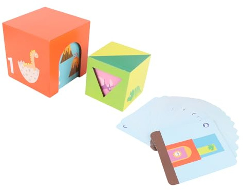 SIXRUN Boîte Empilable à Motifs d'animaux, Jouet Puzzle pour Les Tout-Petits, éducation Précoce, Interaction Familiale, Matériau en Hêtre
