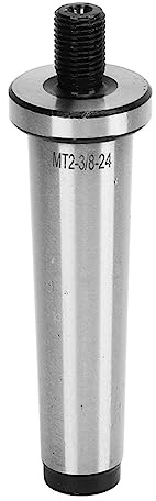 2MT Drill Chuck Arbor, Morse Taper MT2 Adapter, 3/8in 24 Threaded Drill Chuck Arbor, Hardened Manganese Steel with Black Oxide Finish for Tapping Drilling Milling Machines