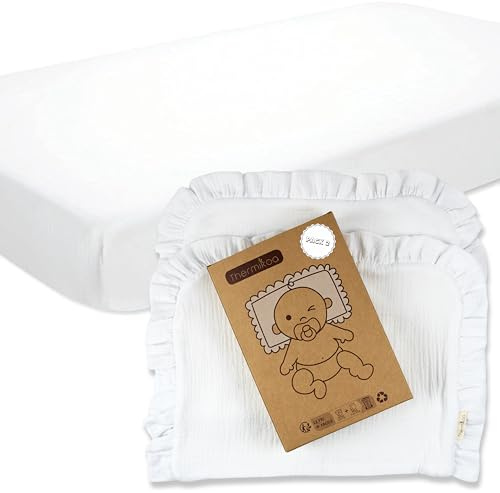 Thermikoa Salvababas Bebe Capazo, Pack de Muselinas de Algodón para Proteger el Colchón y el Hombro, Multiusos, Paños Lactancia Doble Capa de Tela de Muselina y Rizo Algodón (Kit Bajera + 2Salvababas)