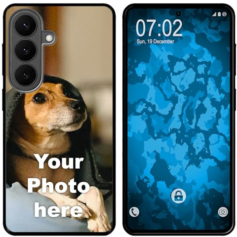 PhoneNatic personalisierte Handyhülle für Samsung Galaxy S26 Plus Custom Case Schwarz zum selbst gestalten mit eigenem Foto Bild Text individuell