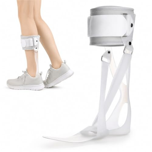Férula de Pie Caído Órtesis de Tobillo Pie AFO Soporte para Pie Equino Corrector Postural para Recuperación de Ictus Parálisis del Nervio Peroneo Inyección Médica(Bien,L)