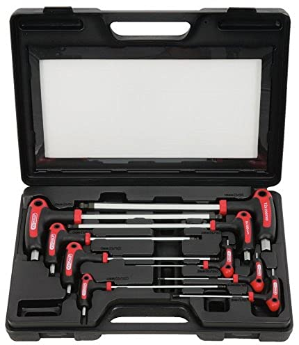 KS Tools 151.8150 ERGOTORQUEplus T-Griff-Innensechskant-Kugelkopf-Schlüssel-Satz, 9-tlg.