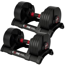 Core Fitness® Adjustable Dumbbell Weight Set By Affordable Dumbbells - Adjustable Weights - Space Saver - Weights - Dumbbells For Your Home -