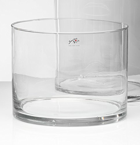 Sandra Rich 2X Glasvase Vase Glas Blumenvase Tischvase Zylinder 20 cm