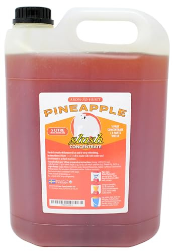 Aromhuset Pineapple Slush Syrup 5 Litres – Flavoured Frozen Slushie Syrups Mix for Ice Drinks Machines, Blender Mix, Home, DIY Cocktails & More