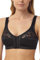 Marlon Womens Mandy Front Fastening Wirefree Satin & Lace Everyday Bra, Black, 40C