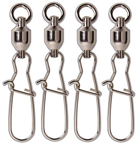 Shaddock Fishing 15Stk Angeln Kugellager Wirbel mit Duo-Lock Snaps Angelschnur Haken Connectors Angel Zubehör Angelwirbel, Größe(1#-8#)(6#-110LB-15Stk)