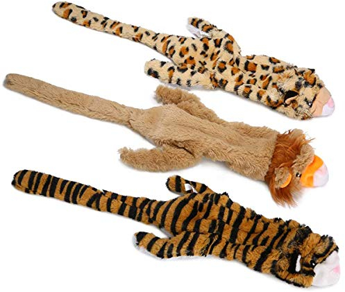 PDTO Hundespielzeug ohne Füllung, Quietschspielzeug für Hunde für kleine und mittelgroße Hunde (3 Packungen - 54 cm)